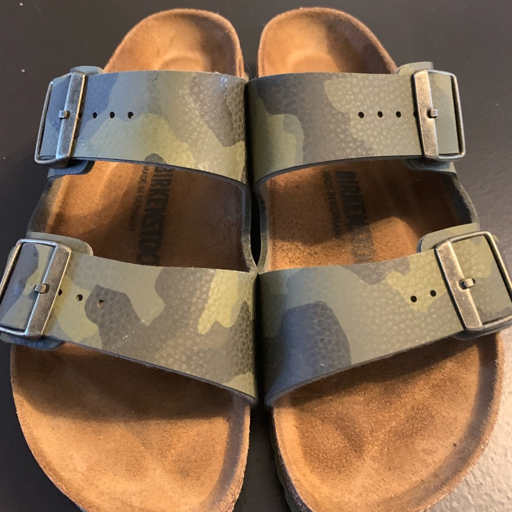 Birkenstock Green Camouflage Sandals
